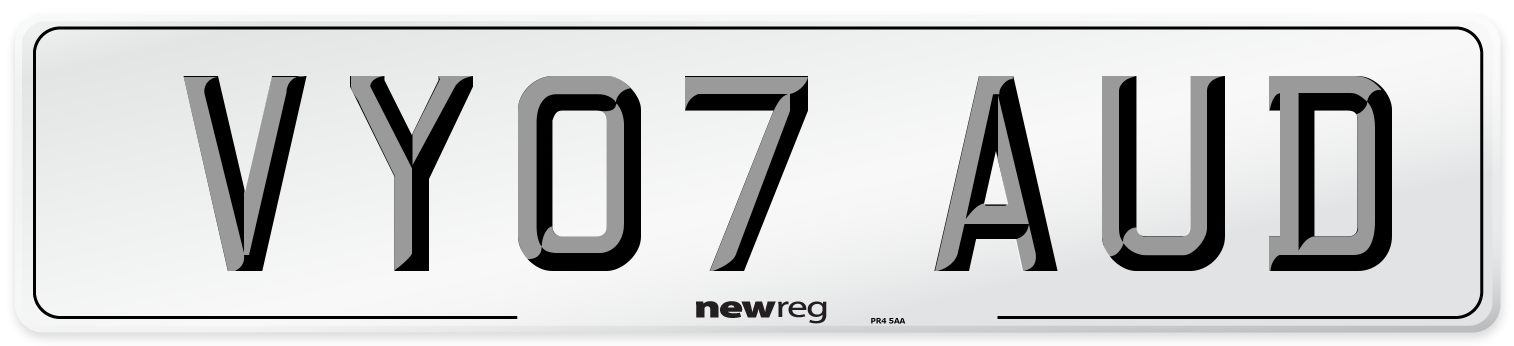 VY07 AUD Number Plate from New Reg